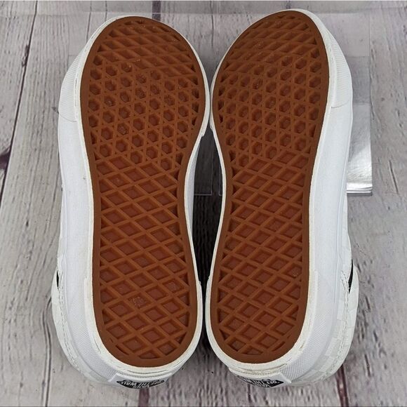 Vans® Seldan White on White Checkerboard Skate Shoes Sneakers - Picture 6 of 7